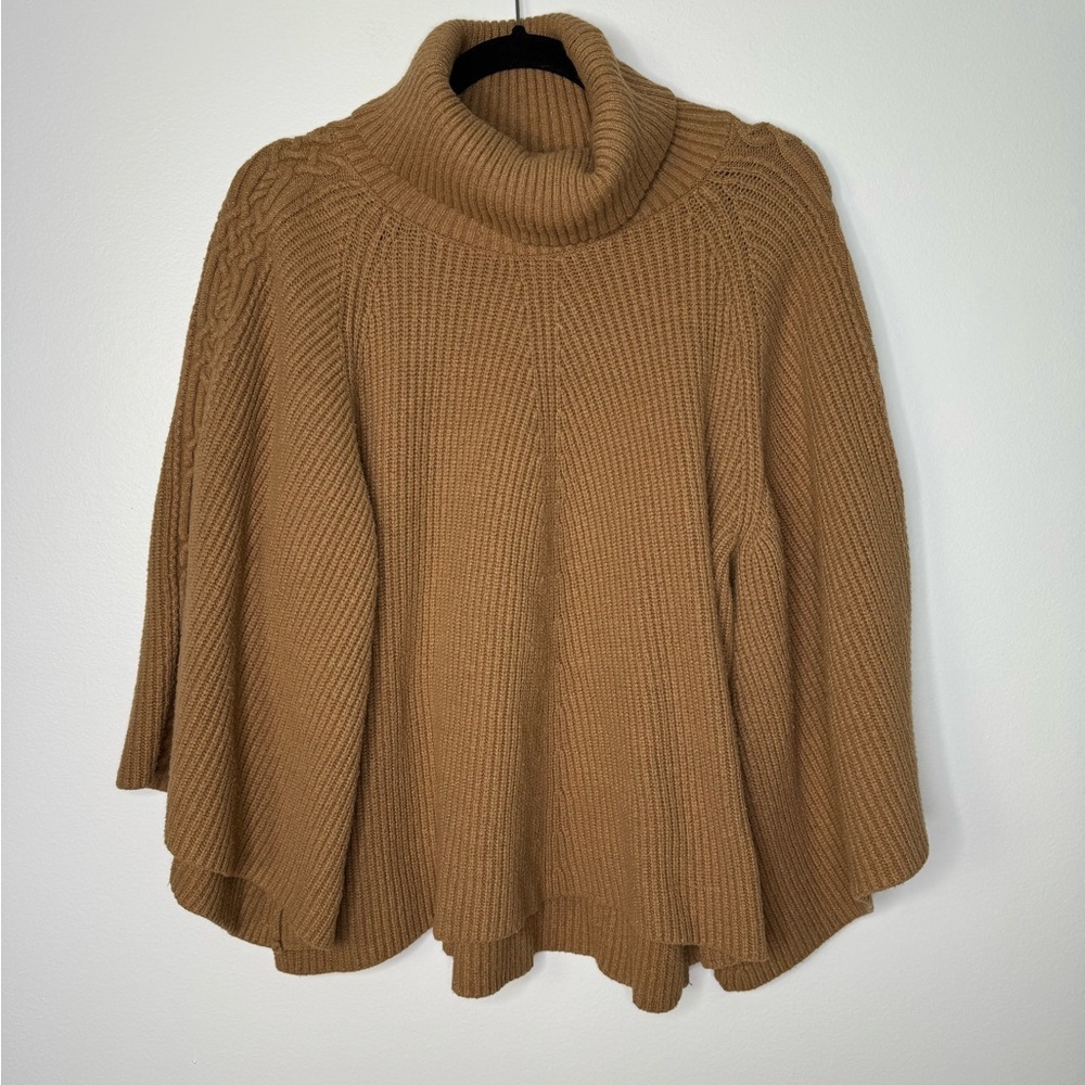 By Anthropologie tan Kali Poncho Sweater